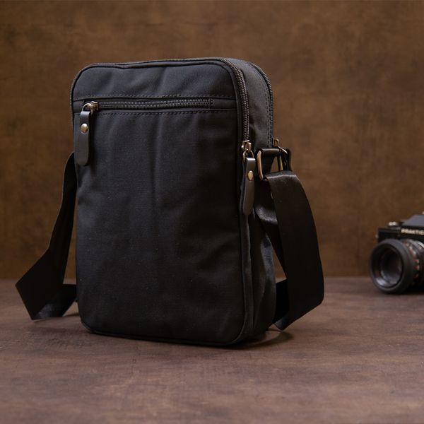 Universal textile men's bag with two compartments Vintage 20660 Black 20660 фото