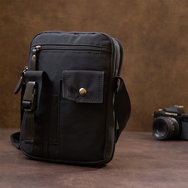 Universal textile men's bag with two compartments Vintage 20660 Black 20660 фото