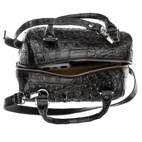 Women's bag CROCODILE LEATHER 18618 made of genuine crocodile leather Black 18618 фото