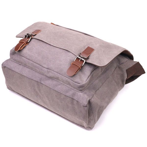 Spacious horizontal men's laptop bag made of textile 21241 Vintage Gray 21241 фото