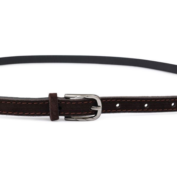Suede elegant women's belt Vintage 20757 Dark brown 20757 фото
