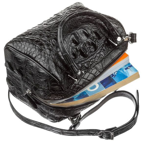 Women's bag CROCODILE LEATHER 18618 made of genuine crocodile leather Black 18618 фото