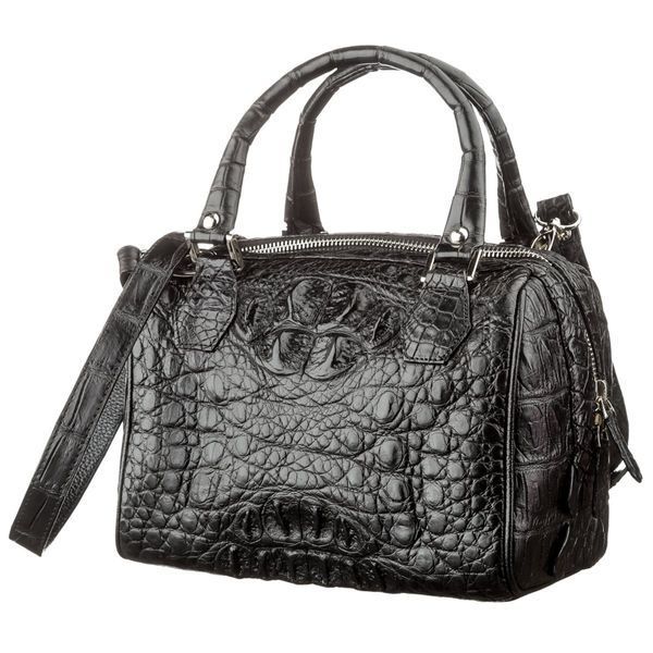 Women's bag CROCODILE LEATHER 18618 made of genuine crocodile leather Black 18618 фото