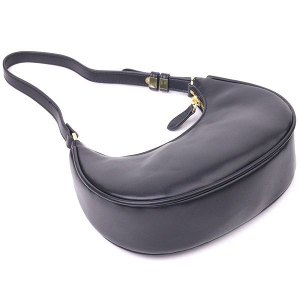 Fashionable women's hobo bag made of genuine smooth leather 21288 Vintage Black 21288 фото
