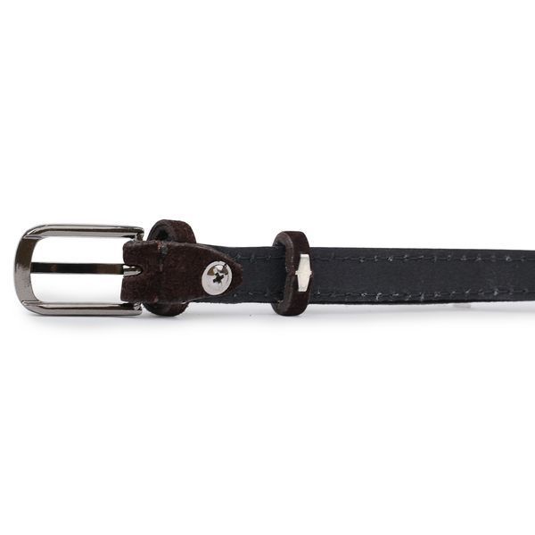 Suede elegant women's belt Vintage 20757 Dark brown 20757 фото