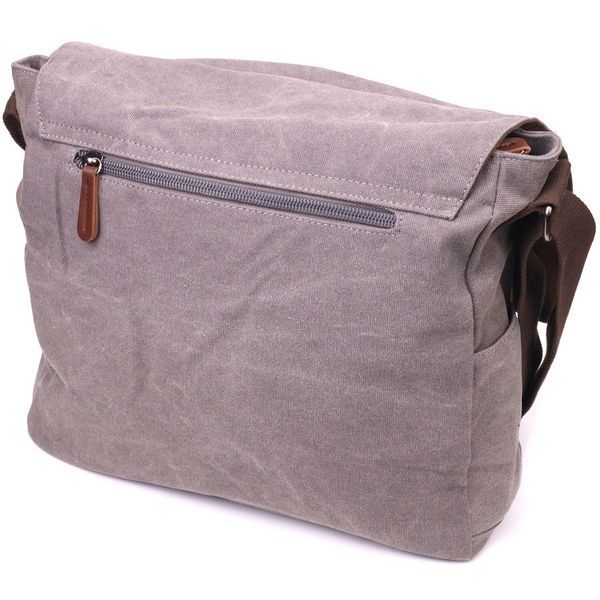 Spacious horizontal men's laptop bag made of textile 21241 Vintage Gray 21241 фото