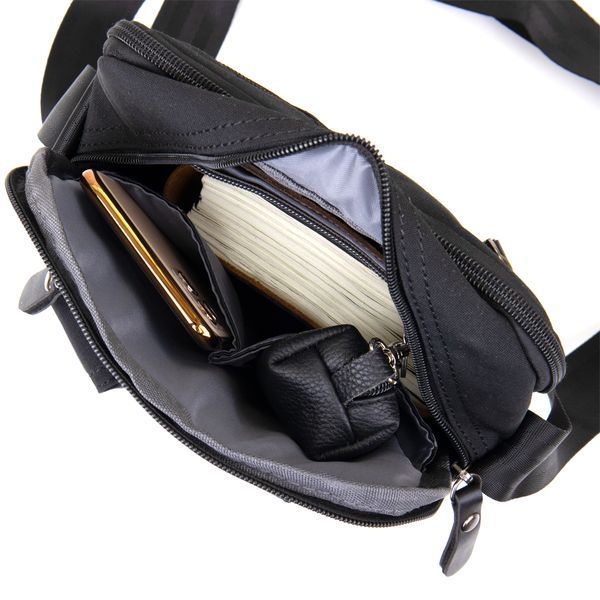 Universal textile men's bag with two compartments Vintage 20660 Black 20660 фото