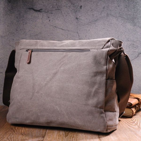 Spacious horizontal men's laptop bag made of textile 21241 Vintage Gray 21241 фото