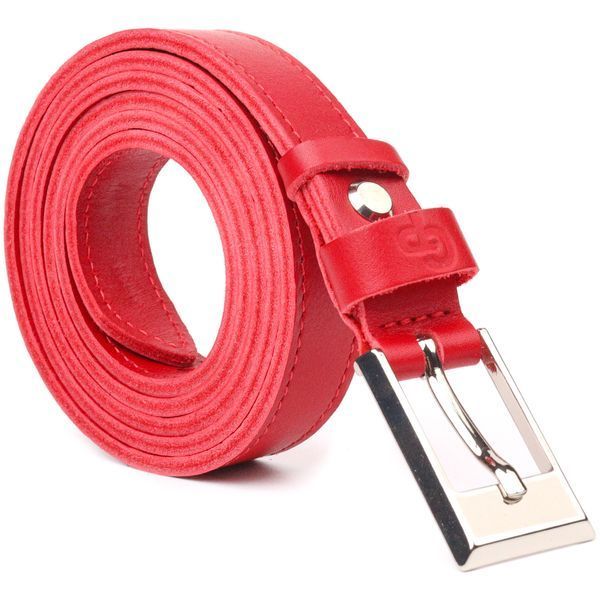 High-quality women's belt made of genuine leather Grande Pelle 21446 Red 21446 фото