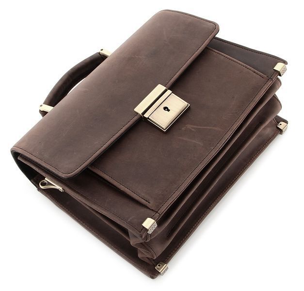Purse SHVIGEL 00760 made of vintage leather Brown 00760 фото