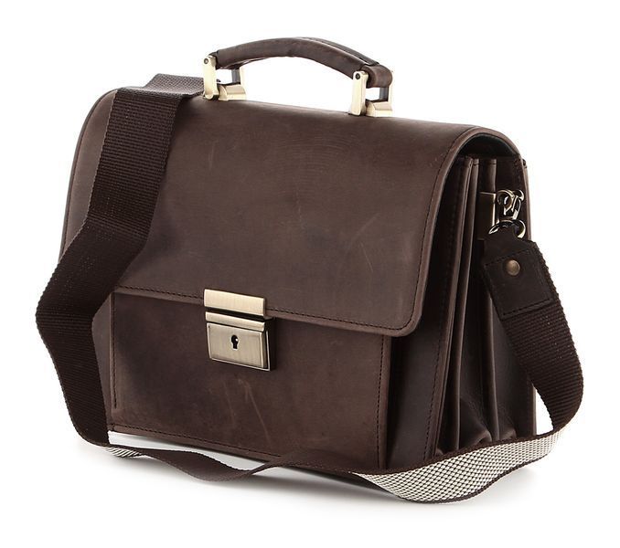 Purse SHVIGEL 00760 made of vintage leather Brown 00760 фото