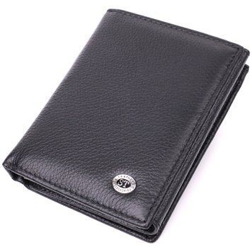 Бумажник вертикального формата из натуральной кожи ST Leather 22474 Черный VAL-01797 фото