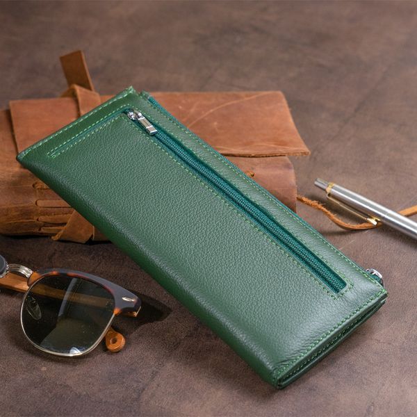 Горизонтальный тонкий кошелек из кожи унисекс ST Leather 19328 Зеленый 19328 фото