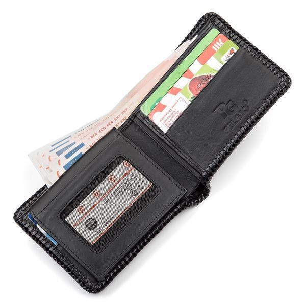 Портмоне CROCODILE LEATHER 18004 з натуральної шкіри крокодила Чорне 18004 фото