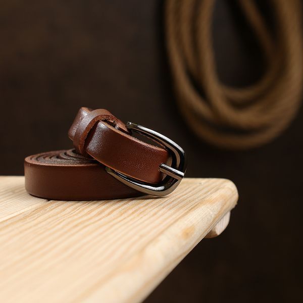 Smooth leather women's belt Vintage 20758 Brown 20758 фото
