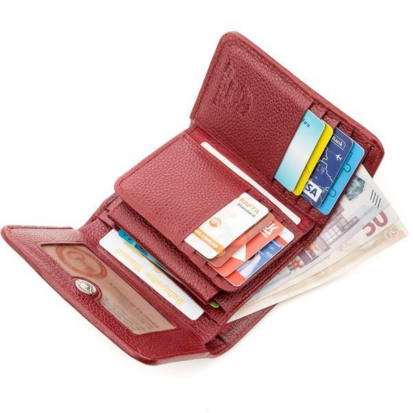 Кошелек вертикальный женский STINGRAY LEATHER 18637 из натуральной кожи морского ската Бордовый 18637 фото