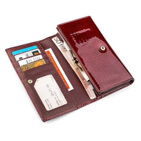 Гаманець жіночий ST Leather 18429 (S8001A) багатофункціональний Бордовий 18429 фото