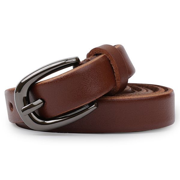 Smooth leather women's belt Vintage 20758 Brown 20758 фото