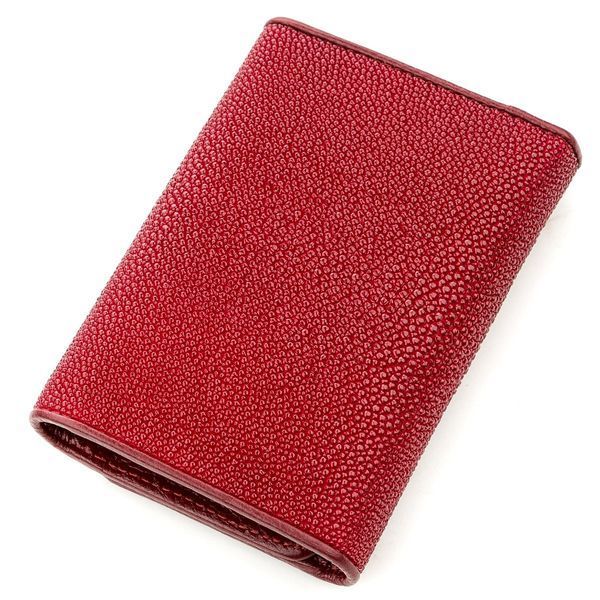 Кошелек вертикальный женский STINGRAY LEATHER 18637 из натуральной кожи морского ската Бордовый 18637 фото