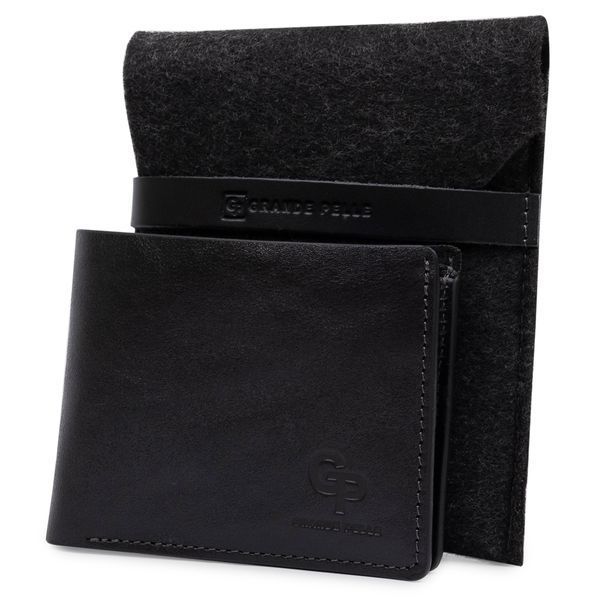 Men's glossy leather wallet GRANDE PELLE 11554 Black 11554 фото