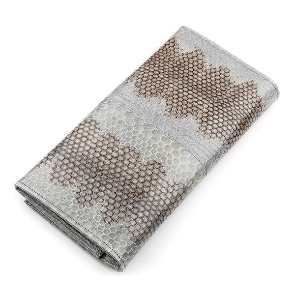 Гаманець жіночий SEA SNAKE LEATHER 18279 з натуральної шкіри морської змії Сірий 18279 фото