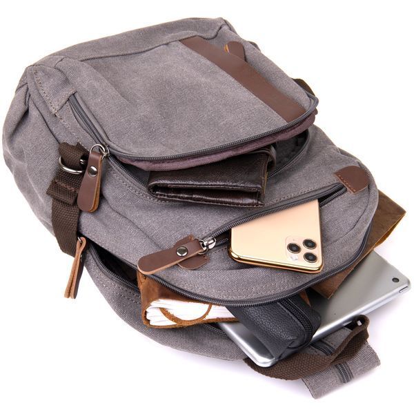 Unisex textile backpack Vintage 20601 Gray 20601 фото