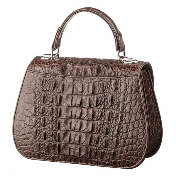Bag CROCODILE LEATHER 18619 made of genuine crocodile leather Brown 18619 фото
