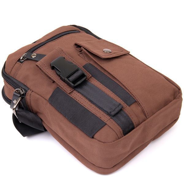 Universal textile men's bag with two compartments Vintage 20661 Brown 20661 фото