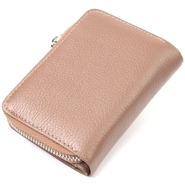 Reliable vertical wallet for women with a coin holder with a zipper made of genuine leather flotar CANPELLINI 21606 Beige 21606 фото