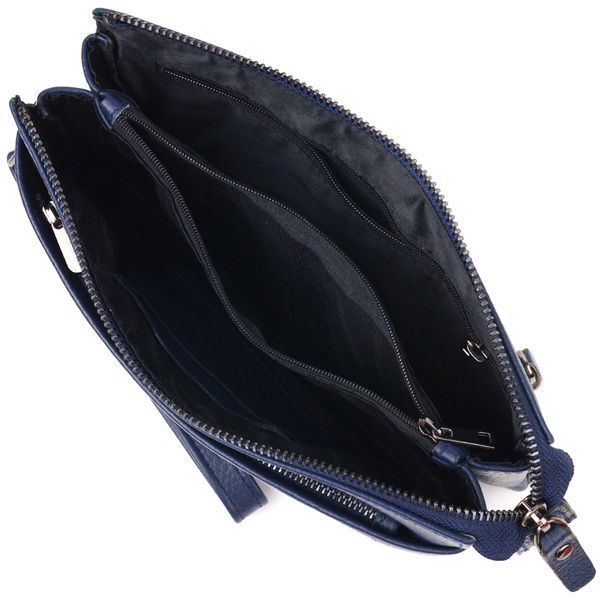 Original men's clutch made of genuine grain leather CANPELLINI 21555 Blue 21555 фото