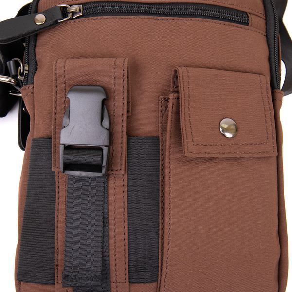Universal textile men's bag with two compartments Vintage 20661 Brown 20661 фото