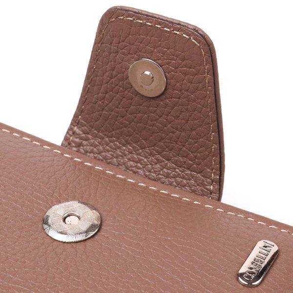 Reliable vertical wallet for women with a coin holder with a zipper made of genuine leather flotar CANPELLINI 21606 Beige 21606 фото