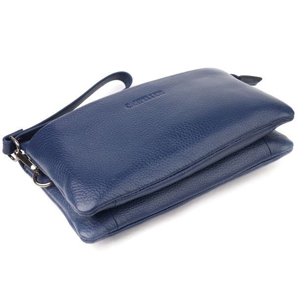 Original men's clutch made of genuine grain leather CANPELLINI 21555 Blue 21555 фото