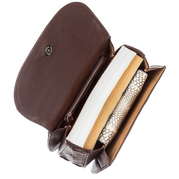 Bag CROCODILE LEATHER 18619 made of genuine crocodile leather Brown 18619 фото