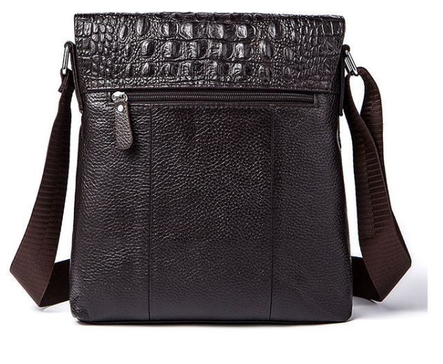 Men's vertical bag with reptile embossing Vintage 14723 Brown 14723 фото