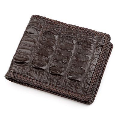 Портмоне CROCODILE LEATHER 18238 з натуральної шкіри крокодила Коричневе 18238 фото