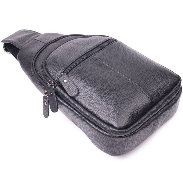 Modern men's shoulder bag made of genuine leather 21307 Vintage Black 21307 фото