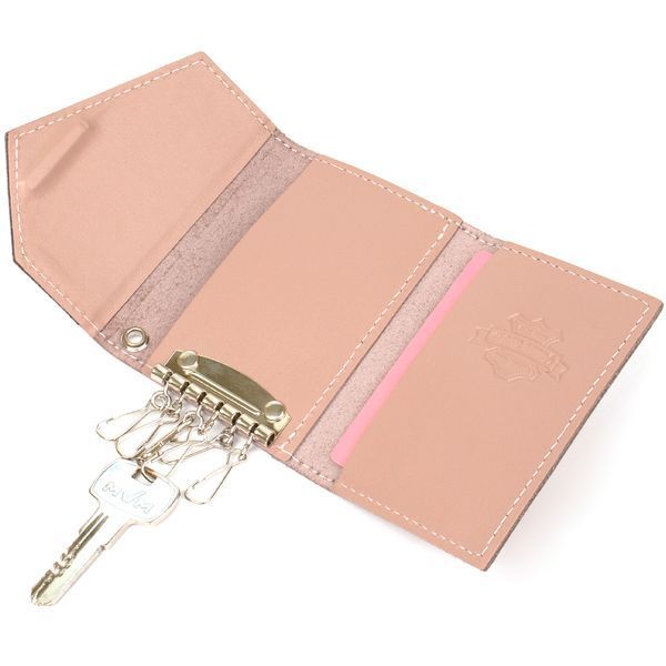 Key holder made of genuine leather GRANDE PELLE 11393 Pink 11393 фото