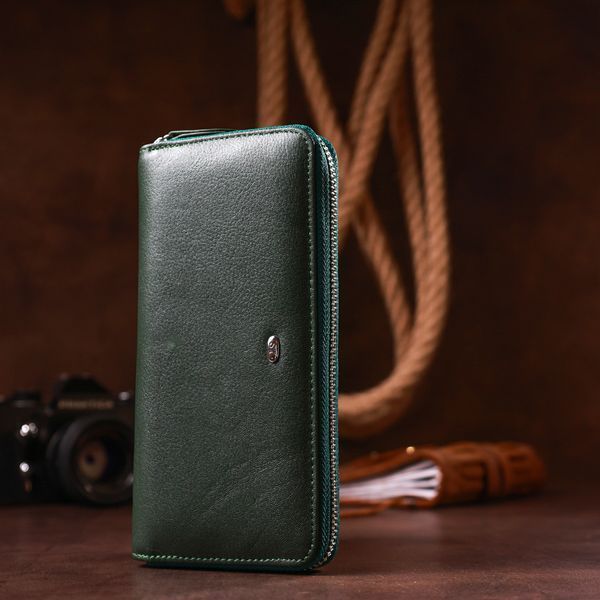 Женский клатч-кошелек на молнии ST Leather 18936 Зеленый 18936 фото