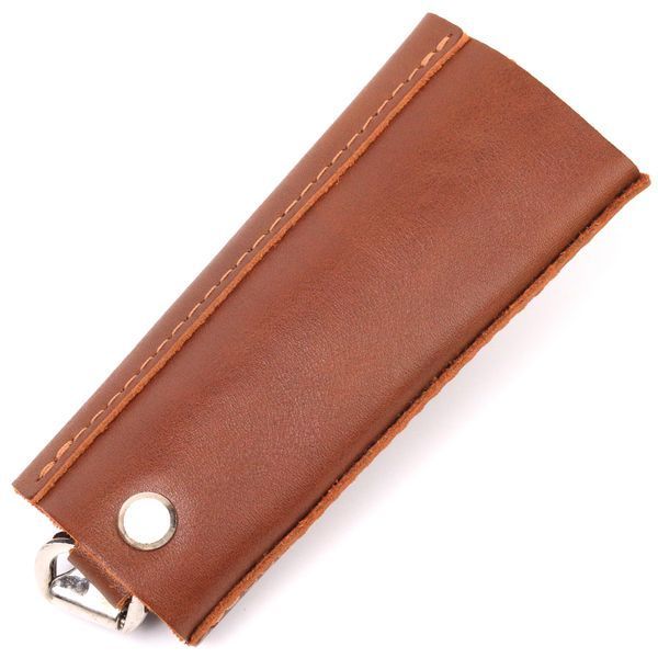 Good quality key holder in glossy leather Ukraine GRANDE PELLE 16722 Light brown 16722 фото