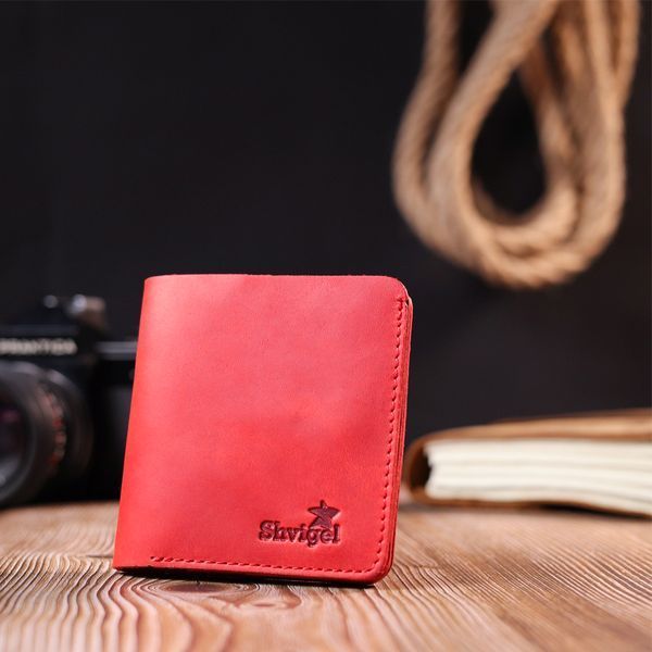 Women's vintage leather wallet Shvigel 16602 Red 16602 фото