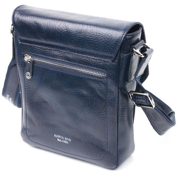 Practical men's bag KARYA 20840 leather Blue 20840 фото