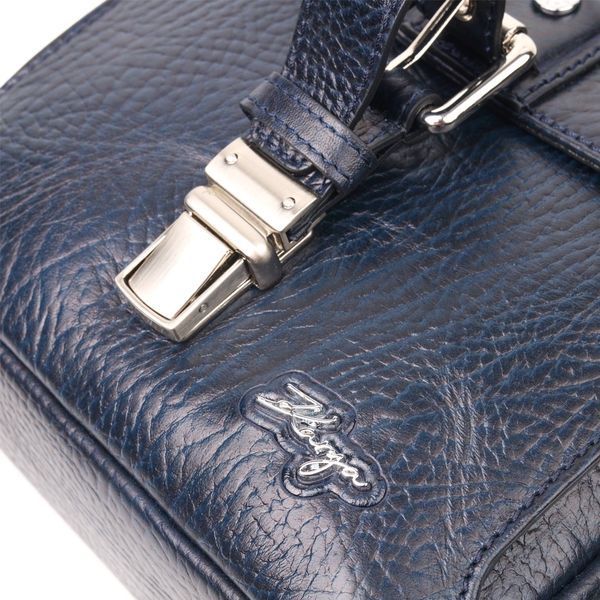 Practical men's bag KARYA 20840 leather Blue 20840 фото