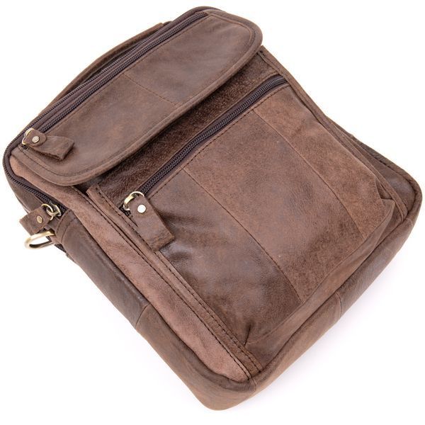 Men's messenger bag with two compartments Vintage 20441 Brown 20441 фото