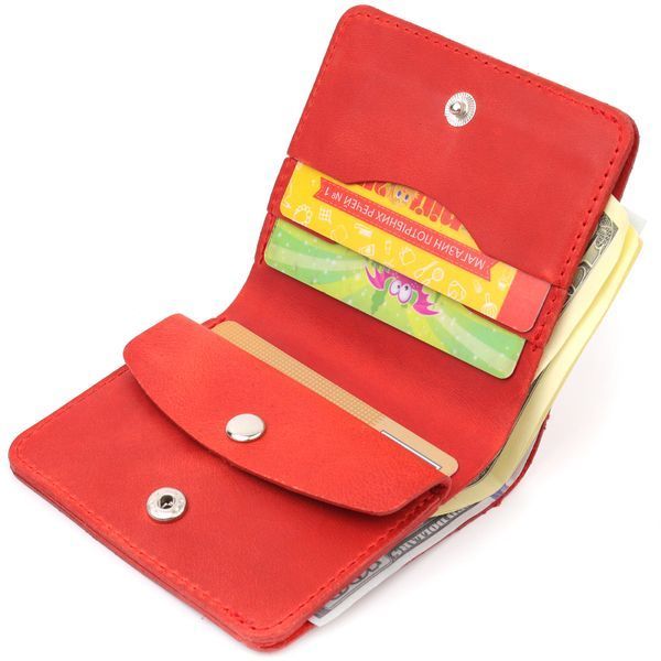 Women's vintage leather wallet Shvigel 16602 Red 16602 фото