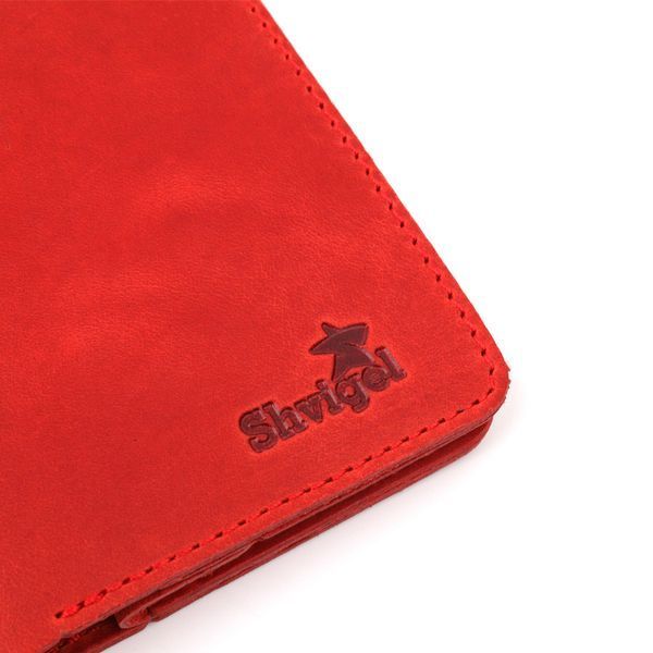 Women's vintage leather wallet Shvigel 16602 Red 16602 фото