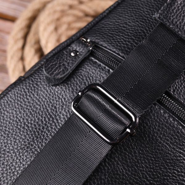 Modern men's shoulder bag made of genuine leather 21307 Vintage Black 21307 фото
