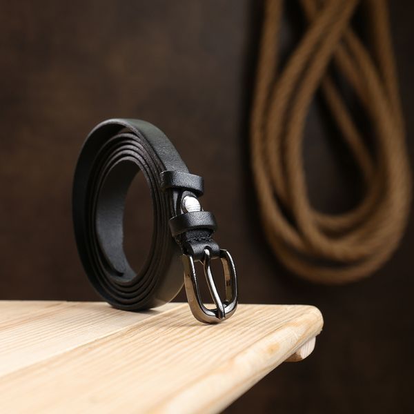 Universal women's leather belt Vintage 20759 Black 20759 фото