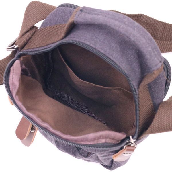 Small men's bag made of thick textile 21243 Vintage Black 21243 фото