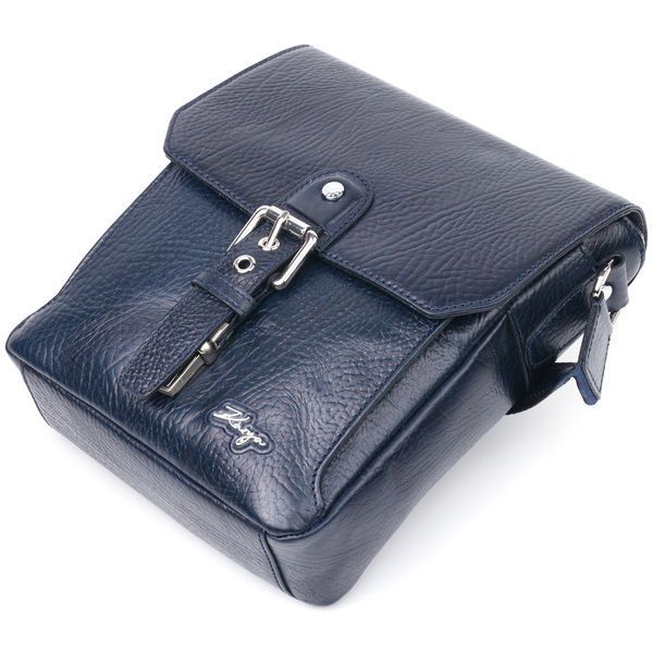 Practical men's bag KARYA 20840 leather Blue 20840 фото